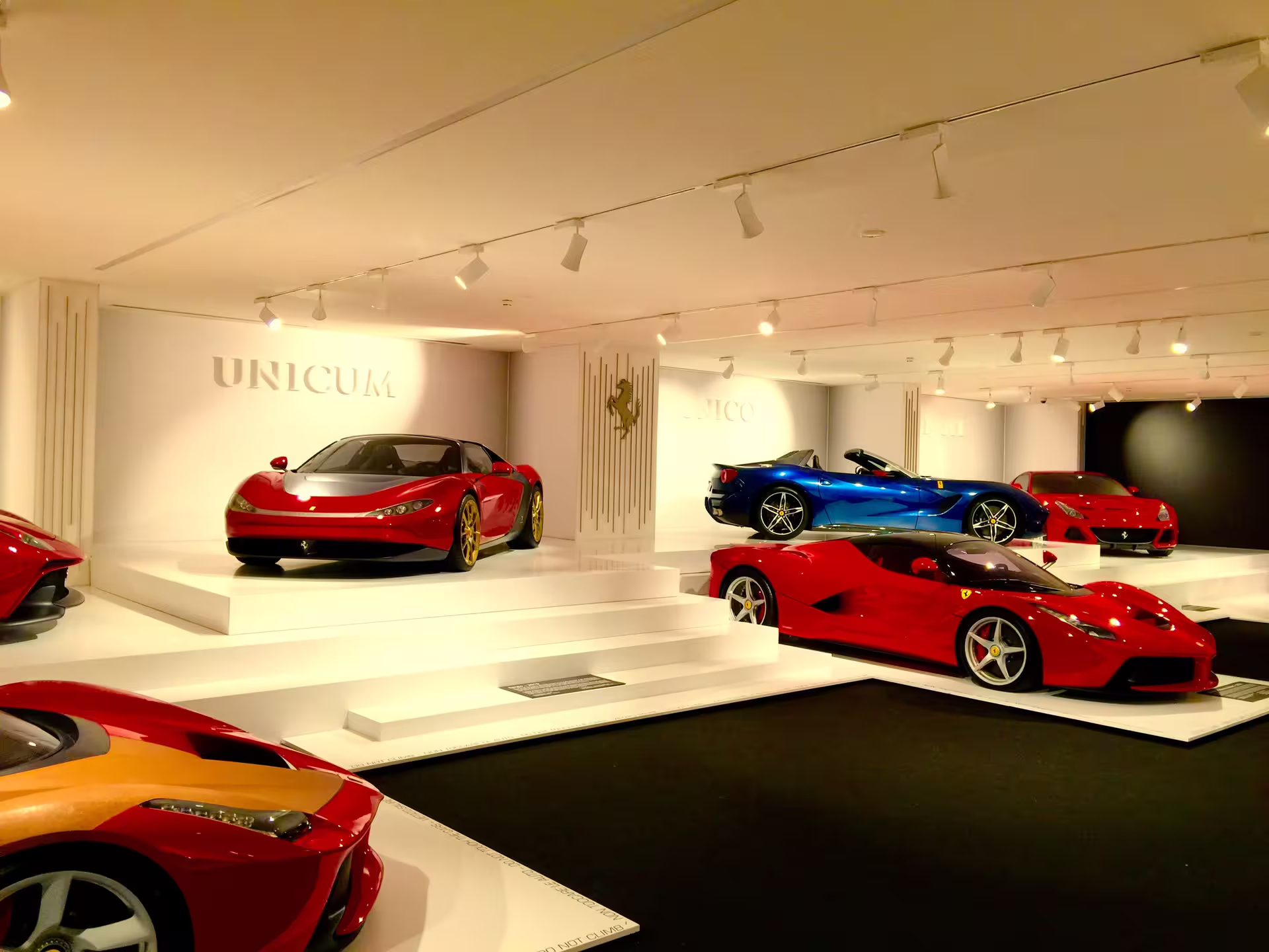 Supercar gallery at the Ferrari Museum Maranello, entry included with panoramic shuttle tour inside Fiorano track