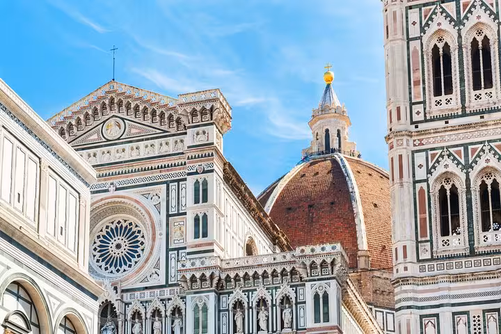 Close-up of Florence's Duomo showcasing intricate architecture, perfect for exclusive Livorno to Florence tours.