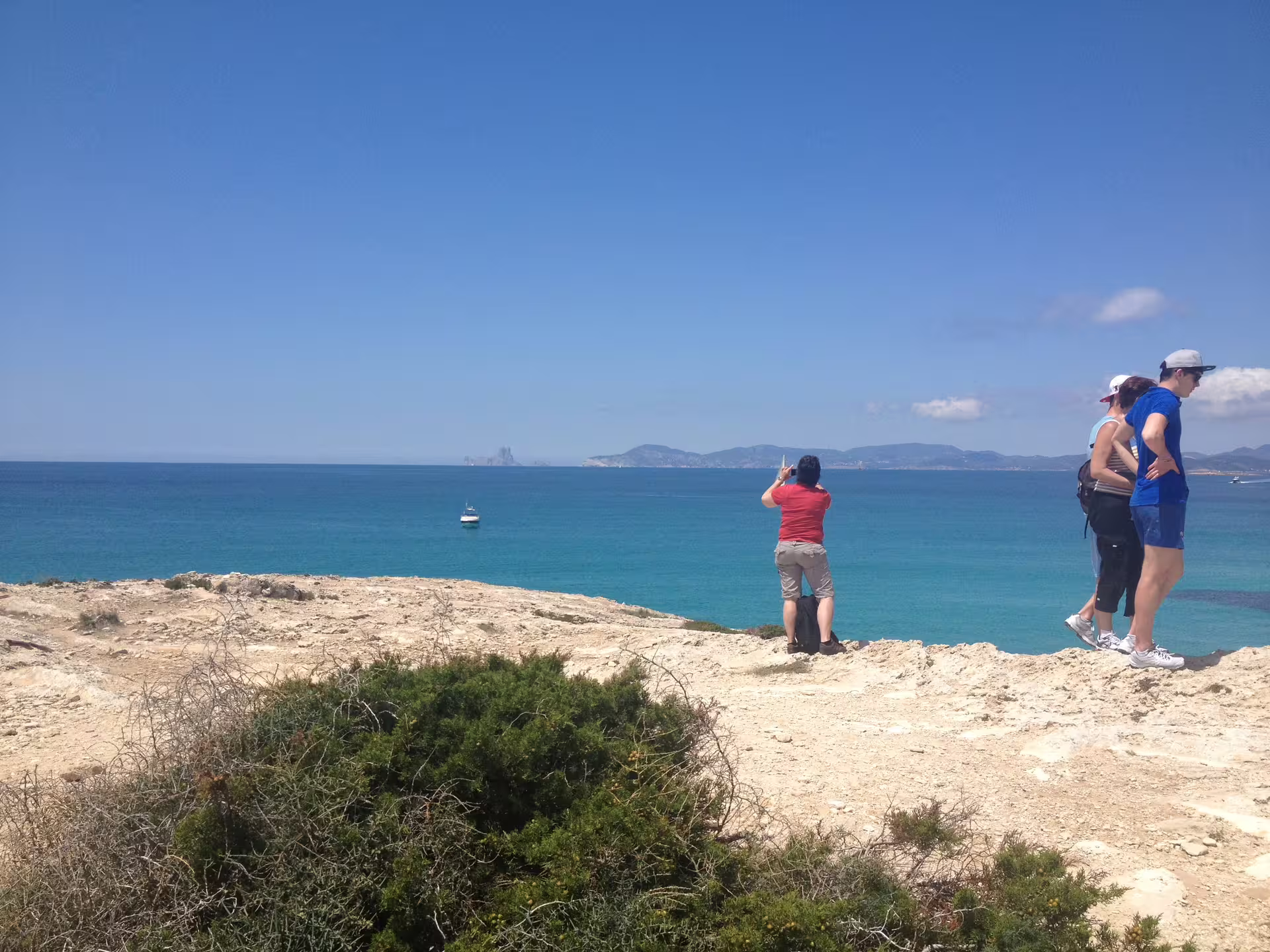 Coastal viewpoint over turquoise sea on Formentera bike tour from Ibiza, including ferry and transfer day trip