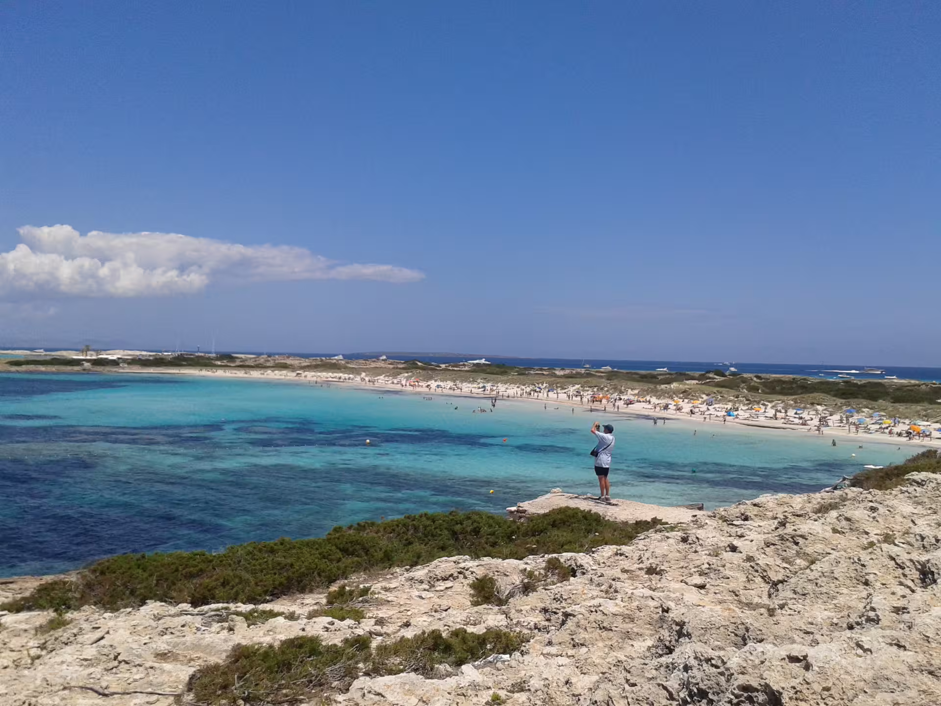Formentera turquoise bay viewpoint on Ibiza to Formentera bike day trip with ferry and transfer included
