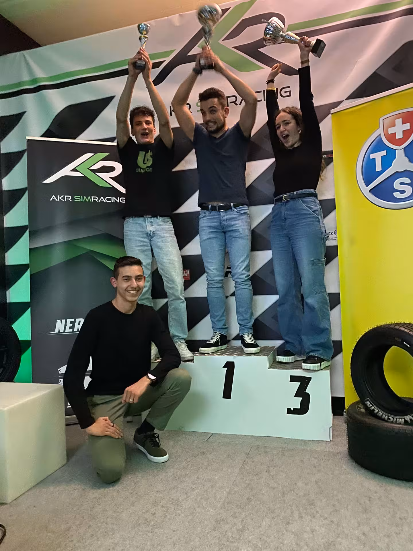 Formula-style race car on track, representing 30' simulator session with realistic single-seater motorsport driving
