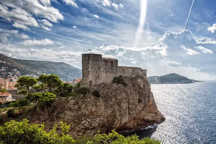 Fort Lovrijenac cliffside fortress in Dubrovnik, key Game of Thrones filming location on group tour experience