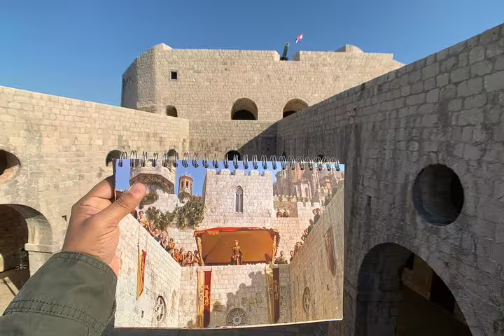 Fort Lovrijenac courtyard scene match, Dubrovnik King’s Landing and Iron Throne Game of Thrones group tour