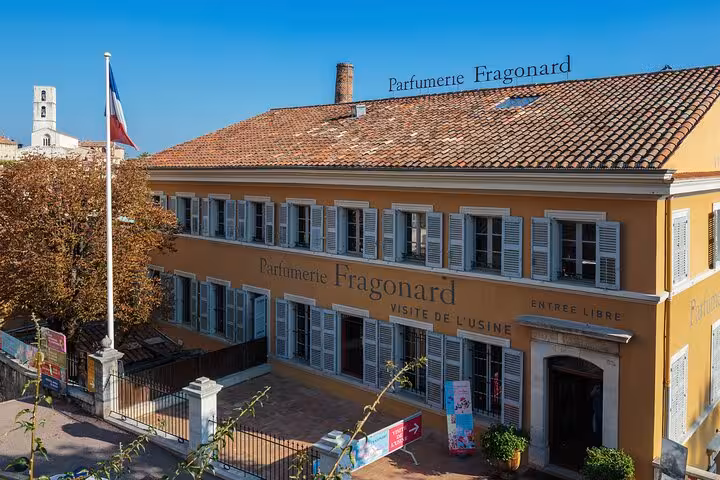 Exterior of Fragonard Perfume Factory in a historic building, ideal for a guided tour on French perfume making.