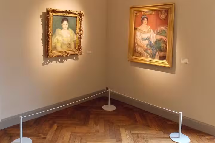 Elegant art gallery corner showcasing classic paintings on a French Riviera private tour of famous painters.