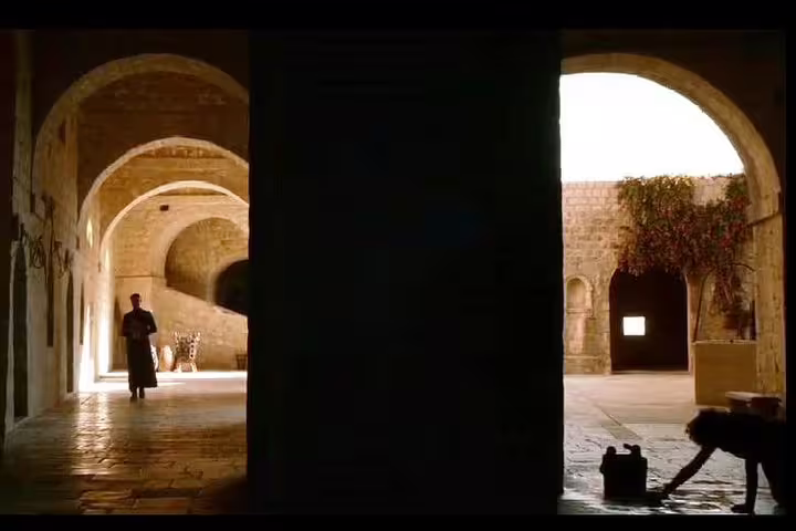 Stone corridor and arches at Dubrovnik’s Fort Lovrijenac, featured on the Game of Thrones walking tour