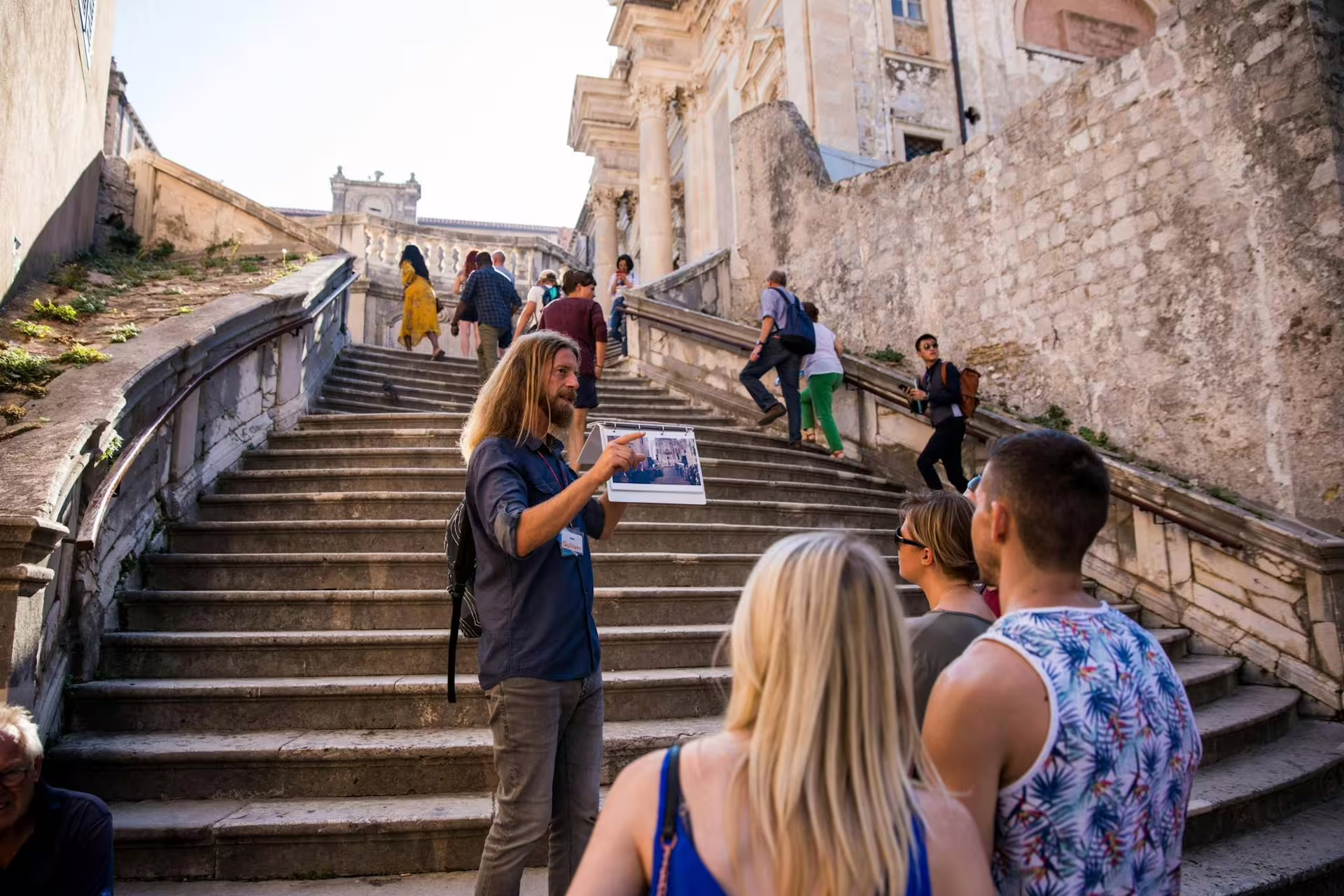 Guide explains the Walk of Shame steps in Dubrovnik on a Game of Thrones King’s Landing filming locations tour