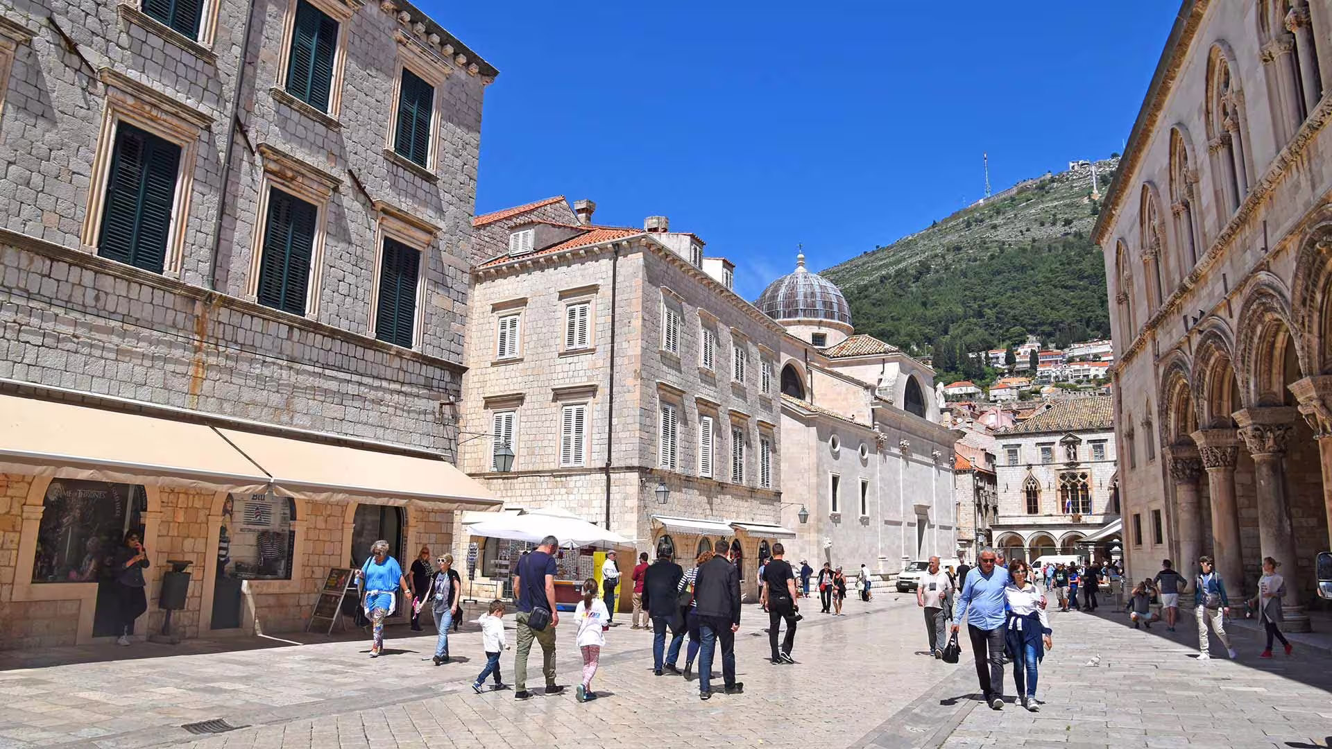 Stradun street in Dubrovnik Old Town on Game of Thrones and history private combo tour, landmarks and locals