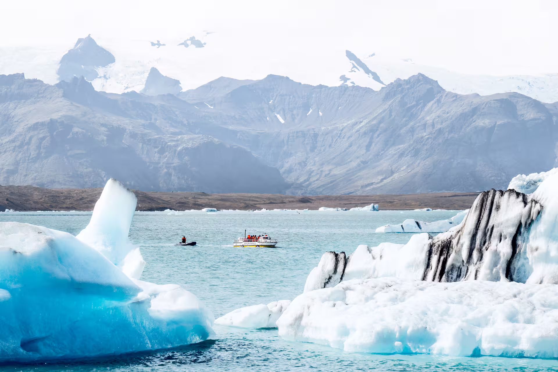 Exploration by boat on Glacier Lagoon Iceland