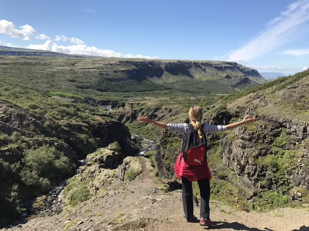 beautiful view from Glymur waterfall