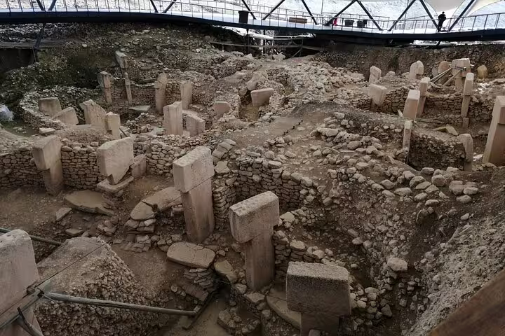 Gobeklitepe archaeological site with T-shaped pillars in Sanliurfa, featured on private Turkey highlights tour