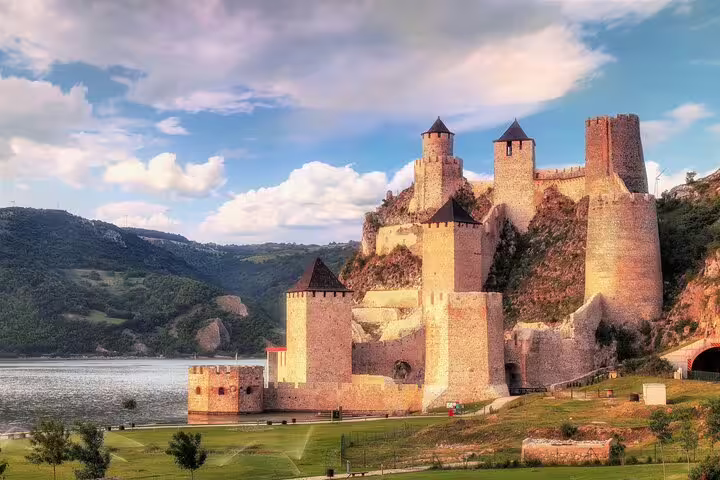Golubac Fortress on the Danube River at Djerdap Gorge, Serbia, featured on a full-day private tour