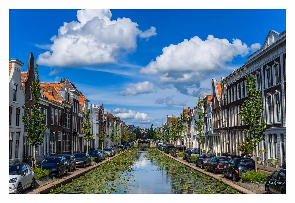 Canal view in historic Gouda, Netherlands, on private tour from The Hague, Leiden or Noordwijk to Kinderdijk
