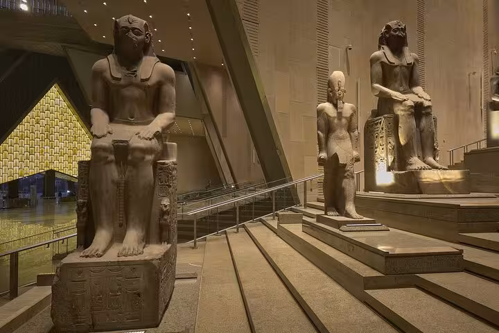Grand Egyptian Museum statues in Cairo, a highlight on the 5-day Temple of Hatshepsut tour