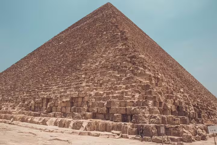 Close-up view of the Great Pyramid of Giza on a 4-day Cairo short break tour with Steigenberger Hotel