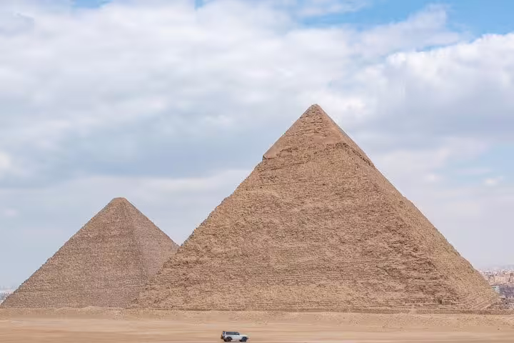 Great Pyramid of Giza and nearby pyramid on Cairo day trip from Port Said shore excursion