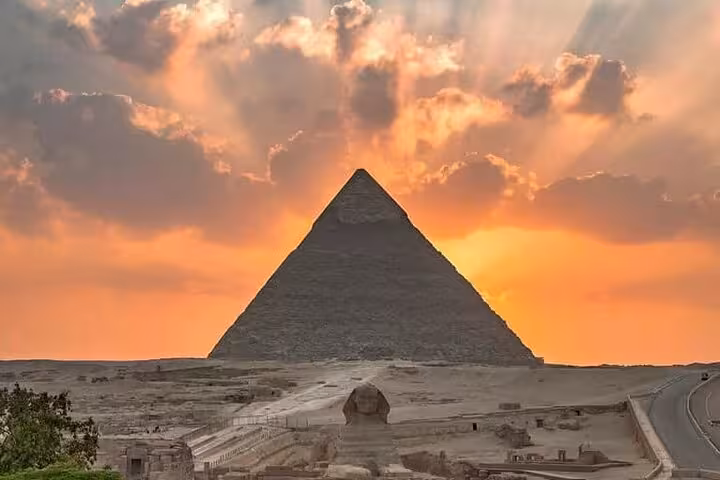 Great Pyramid of Giza at sunset with Sphinx view, full-day tour from Hurghada Sahl Hasheesh Makadi