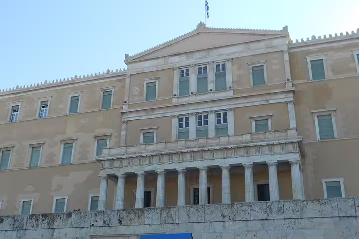 Greek Parliament building in Syntagma Square, key highlight on a private Athens layover sightseeing transfer