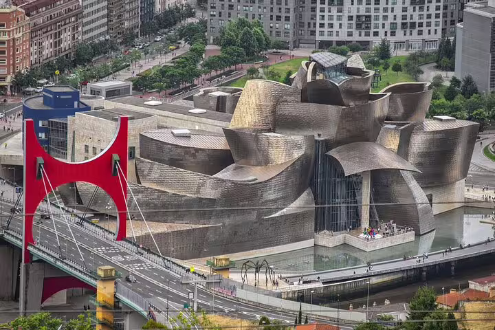 Guggenheim Museum Bilbao and La Salve Bridge, key stop on a self-guided Bilbao e-scavenger hunt tour