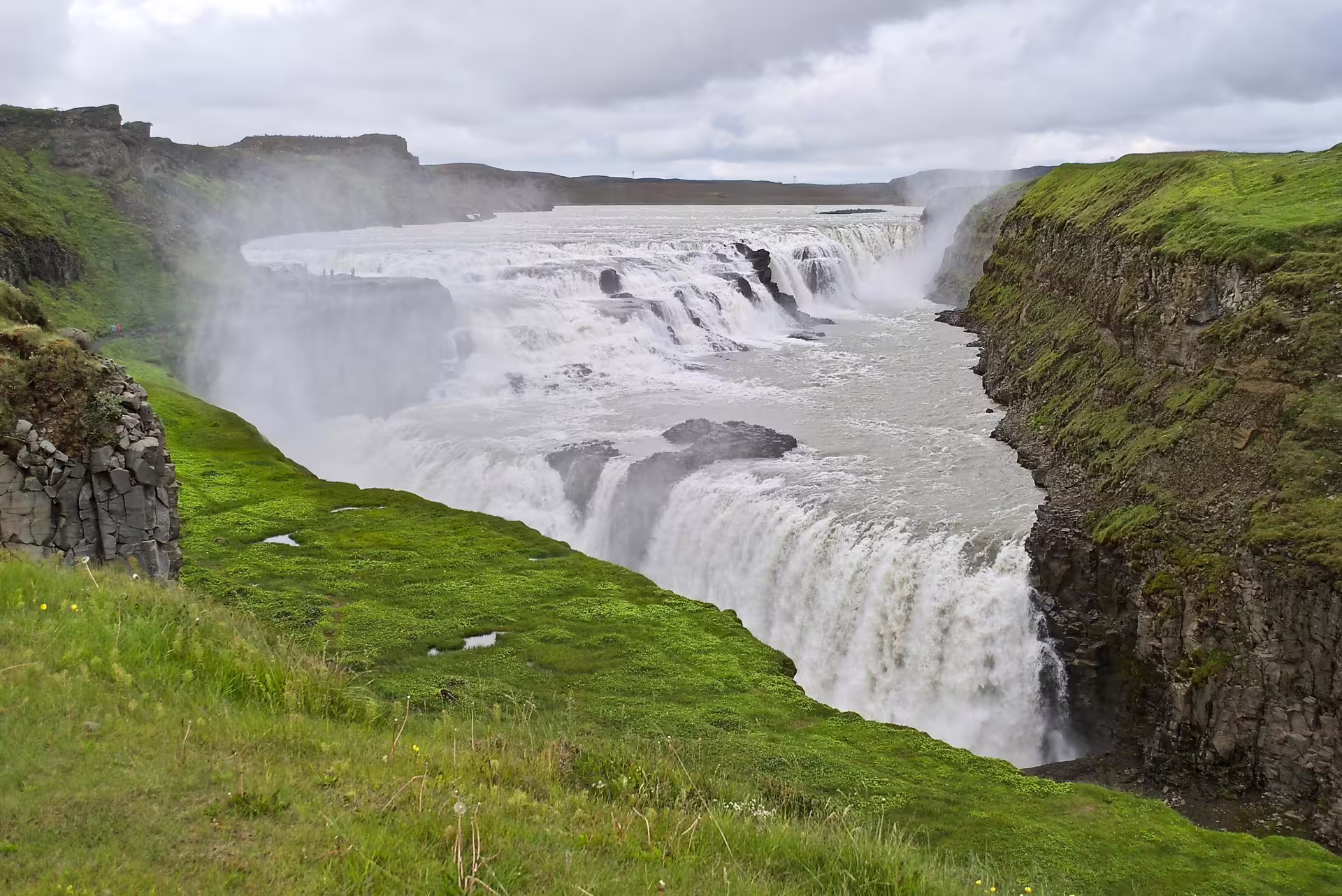Gullfoss waterfall in summer