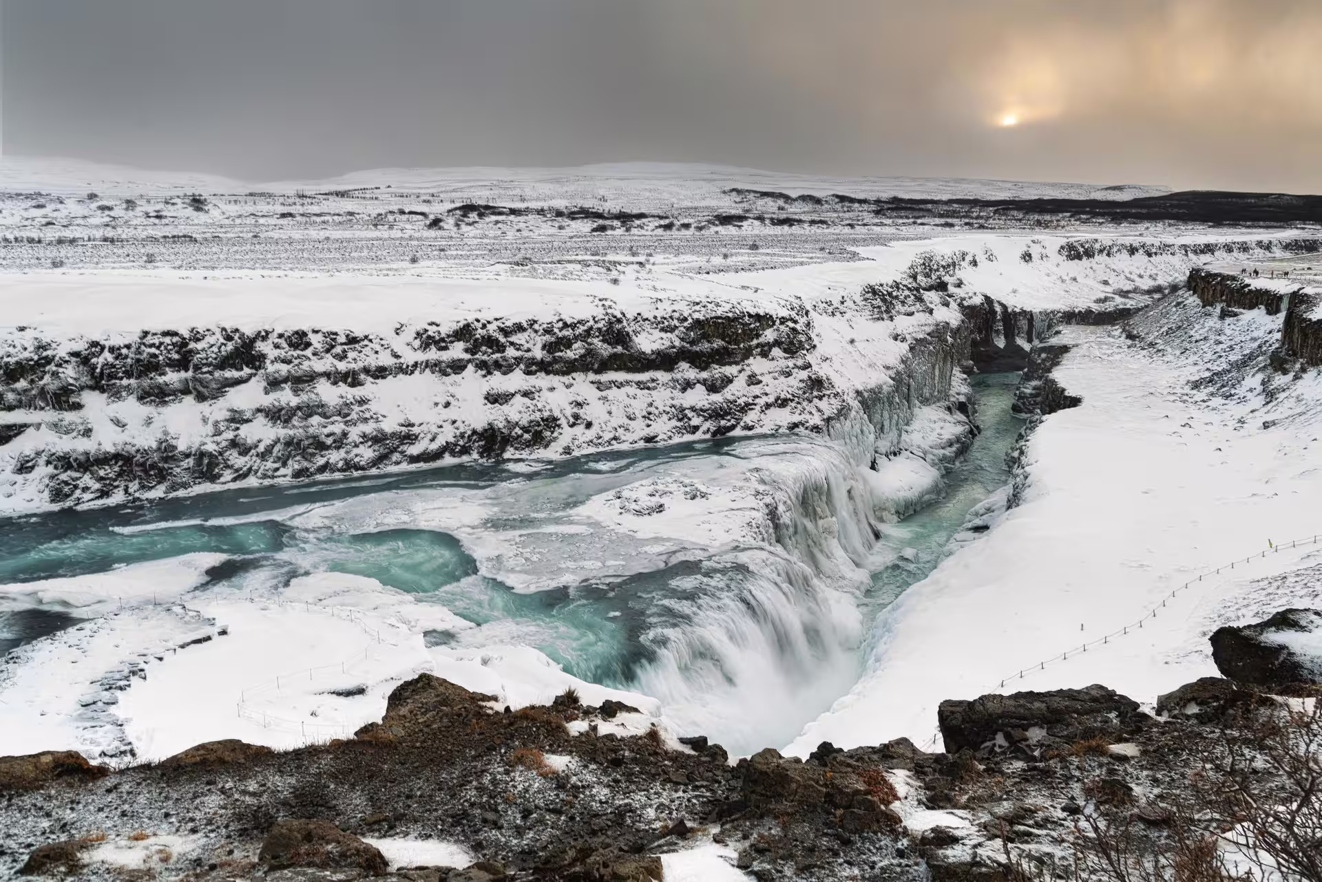Gullfoss waterfall in winter