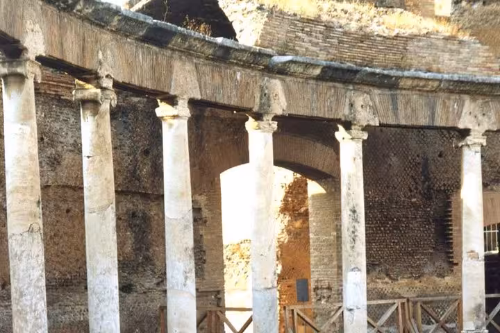Villa Adriana Tivoli ancient Roman colonnade and brick arches, guided day trip from Rome to Hadrian’s Villa