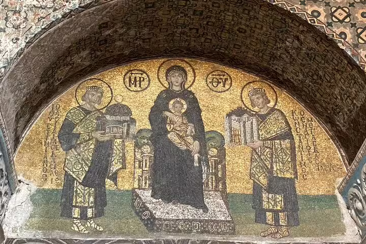 Byzantine mosaic of Virgin Mary and Child at Hagia Sophia, Istanbul highlight on 7-day Turkey small group tour