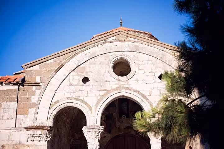 Historic stone facade of Hagia Sophia Museum in Trabzon, stop on all-inclusive private guided 2-day tour