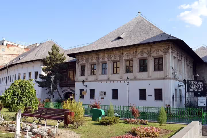 Hanul lui Manuc historic inn in Bucharest, a key stop on the Dracula guided tour