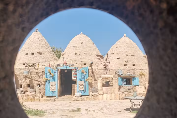 Traditional beehive stone houses in Harran near Şanlıurfa, stop on private Göbeklitepe day trip from Istanbul by plane