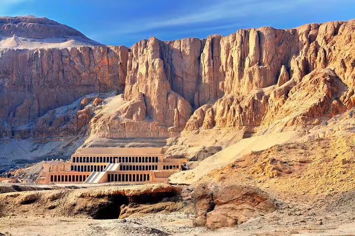 Hatshepsut Temple beneath Theban cliffs near Valley of the Kings, Luxor full-day sightseeing trip
