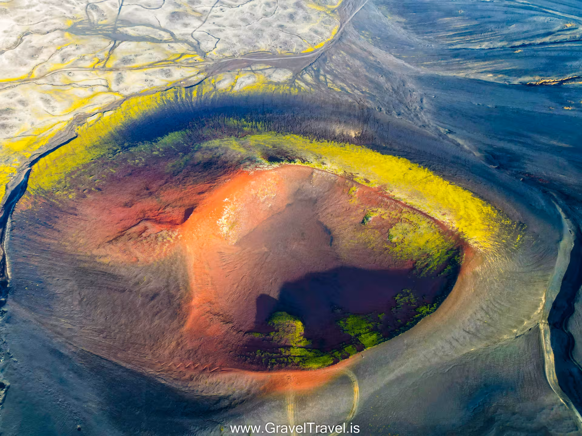 Volcanic crater from 1946 in an eruption in Hekla Icelands most active volcano 