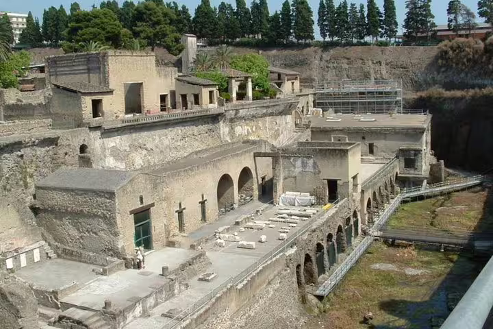 Archaeological ruins of Herculaneum near Pompeii, visited on shared Mt Vesuvius tour with local wine tasting