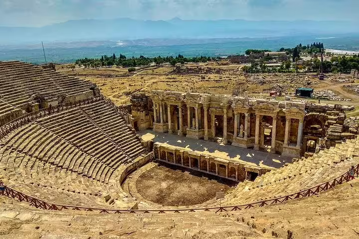 Marvel at the grand amphitheater of Hierapolis, a highlight of the 7 Churches of Revelation Tour in Turkey.