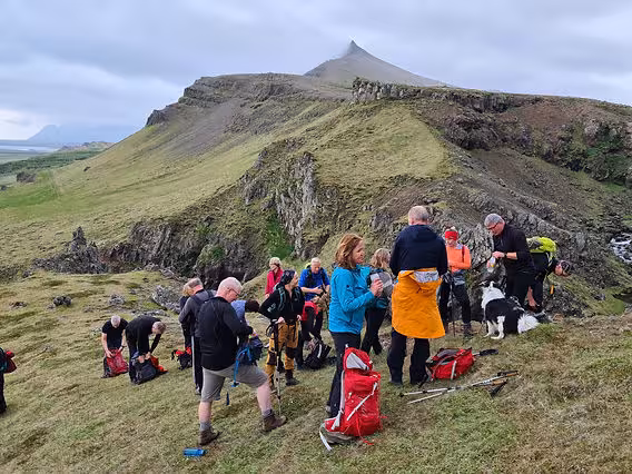 group of hikers having a break