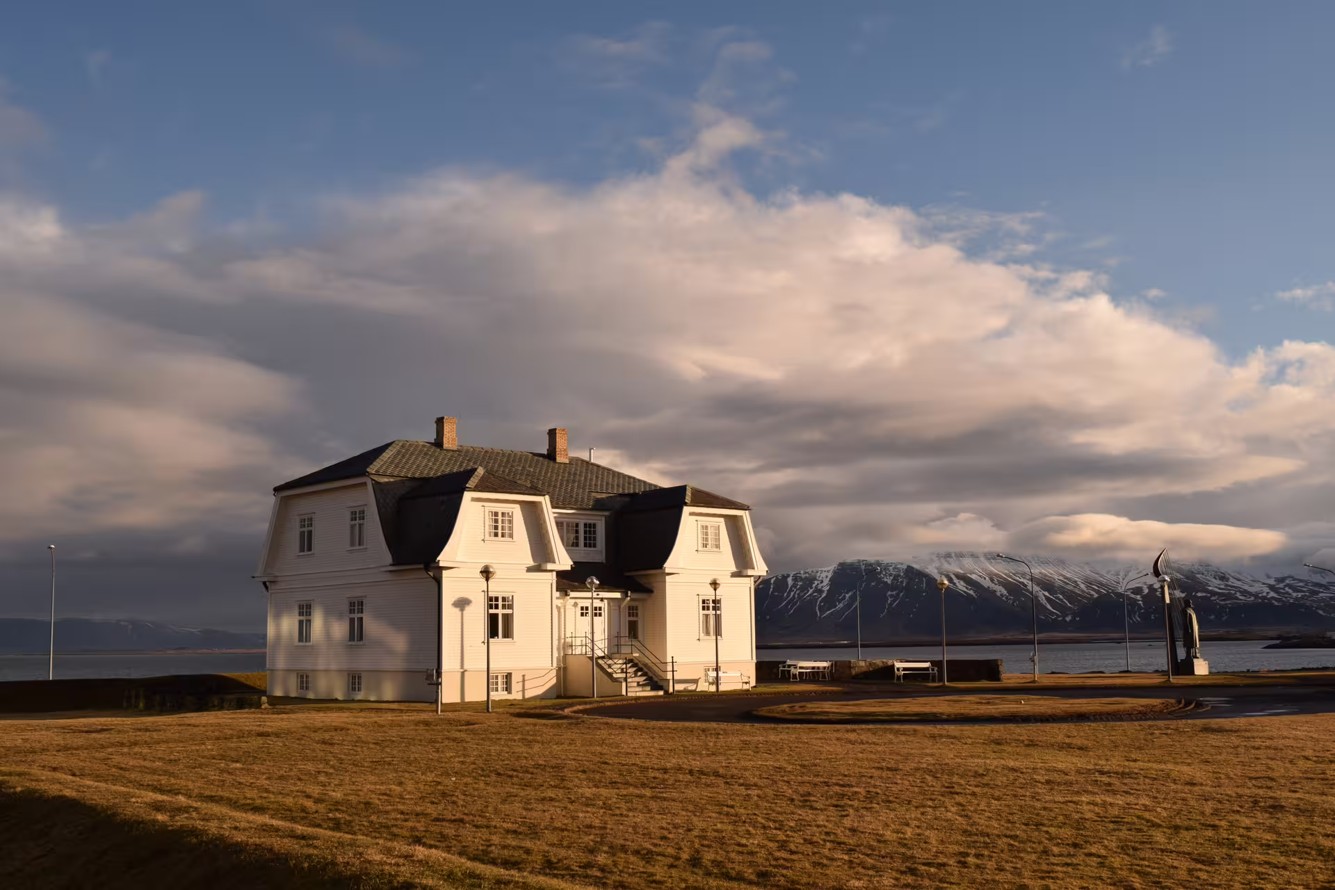 Höfði House by the coastline in Reykjavik City