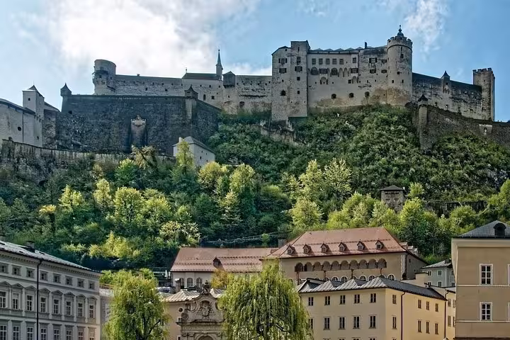 Hohensalzburg Fortress above Salzburg Old Town on a private day tour from Vienna with local guide