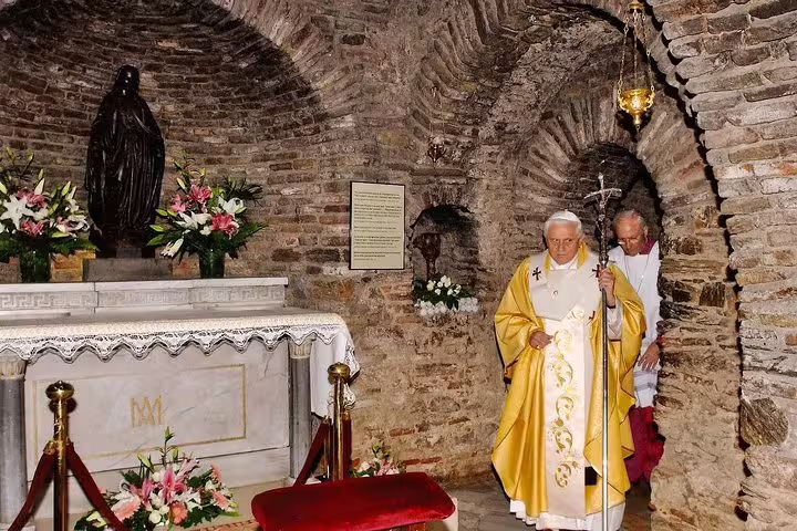 Chapel interior at House of Virgin Mary near Ephesus on private day tour from Istanbul with domestic flights