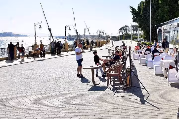 Luxor Nile Corniche promenade stop on comfort Hurghada to Luxor day trip with scenic riverside views