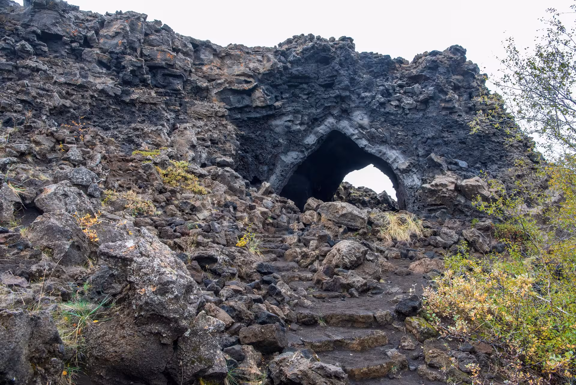 Explore the rugged Dimmuborgir lava formations on a small group journey around Iceland's fascinating terrain.