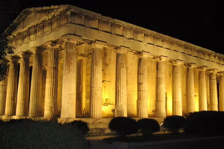 Illuminated Parthenon columns on the Acropolis, highlight of a half-day Athens private tailor-made tour