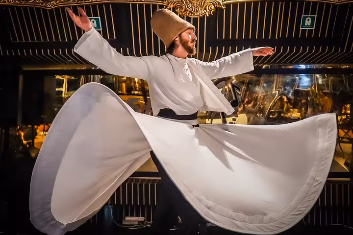 Whirling dervish show on Istanbul Bosphorus dinner cruise Turkish night with private table and live music