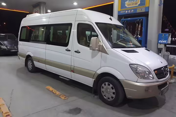 Comfortable tour minibus for small group transfers on 7-day Istanbul Cappadocia Ephesus flights tour