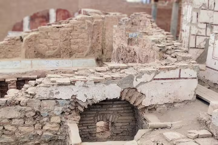 Ancient Roman bath ruins at Ephesus, Turkey, visited on Istanbul to Ephesus private day tour with flights