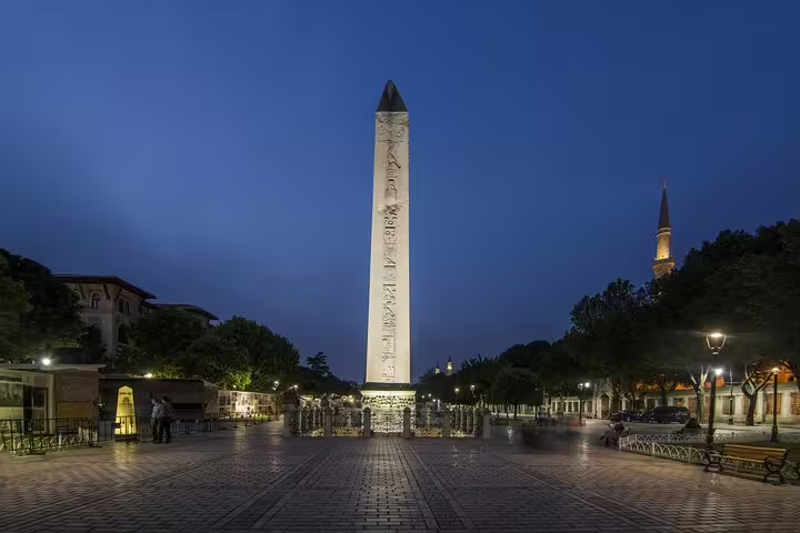Historic obelisk at Sultanahmet Square near Hagia Sophia on private Istanbul 6-hour tour, no hidden fees
