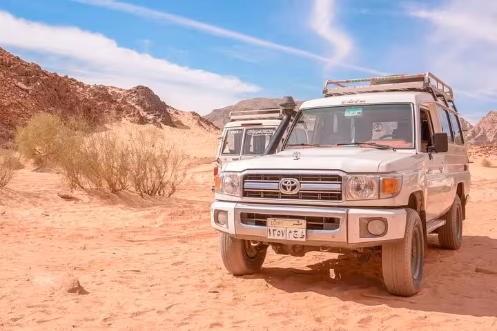 4x4 jeep safari in Sinai desert to Salama Canyon and Dahab snorkeling day trip from Sharm El Sheikh
