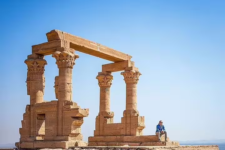 Kalabsha Temple ruins in Aswan with carved columns, highlight of private guided Nubian Museum tour
