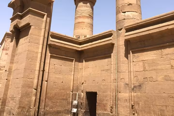 Close-up of Karnak Temple stone walls and columns in Luxor, Egypt on private East and West Bank tour