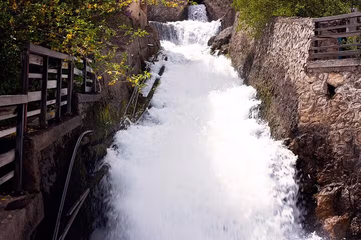 Rushing waterfall channel in Kemaliye, Erzincan province, scenic stop on all-inclusive private 2-day tour