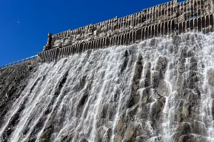 Close-up of cascading water at Khorfakkan Dam, popular Fujairah City tour stop with fort museum and Friday Market